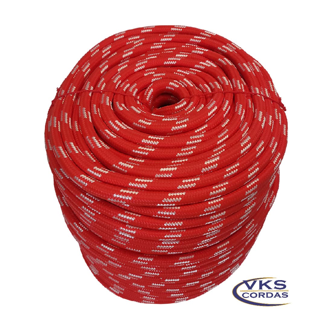Corda Polipropileno Soft 16mm Vermelho Rajada Individual - 50m