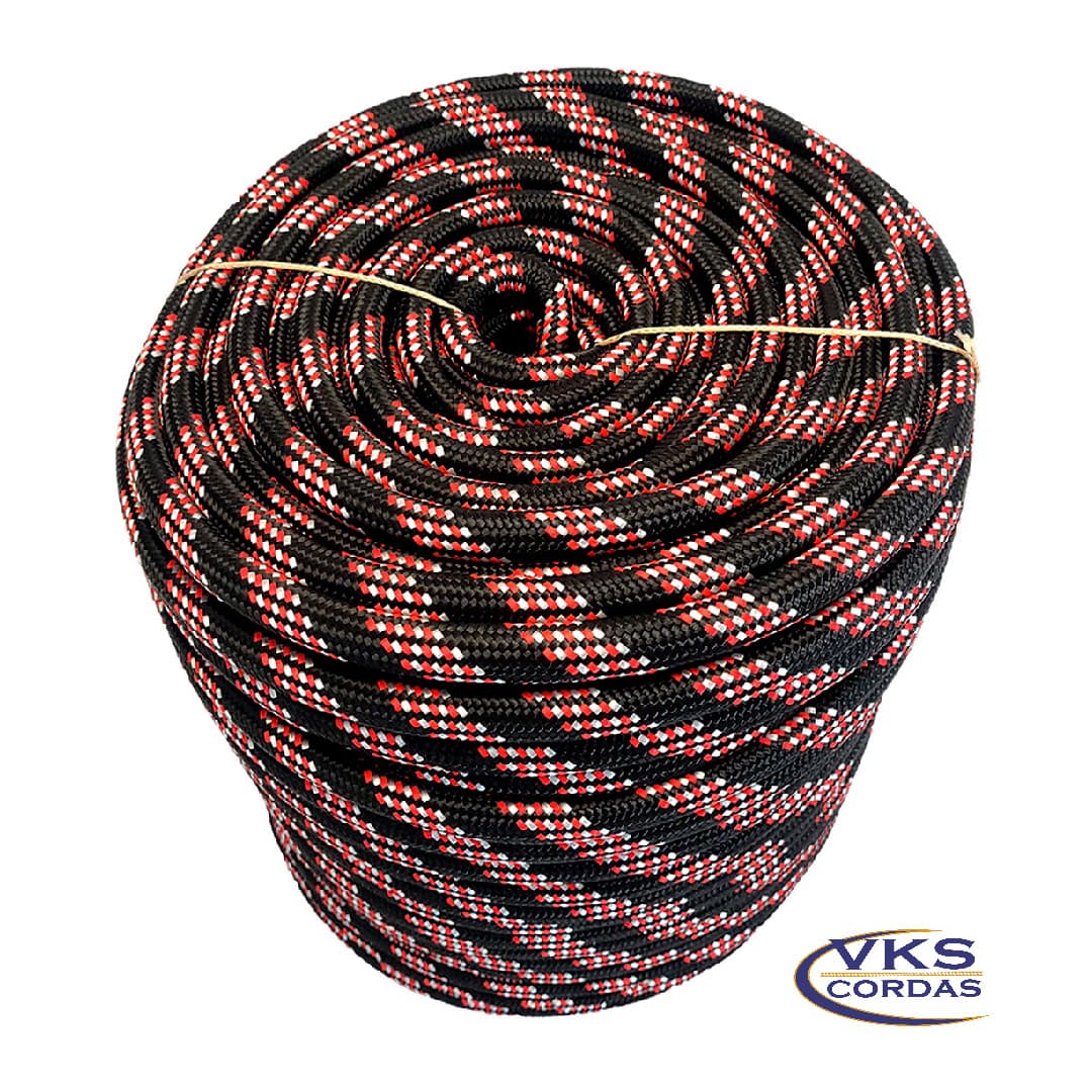 Corda de Polipropileno Soft 16mm Preto Rajada Especial - 50m