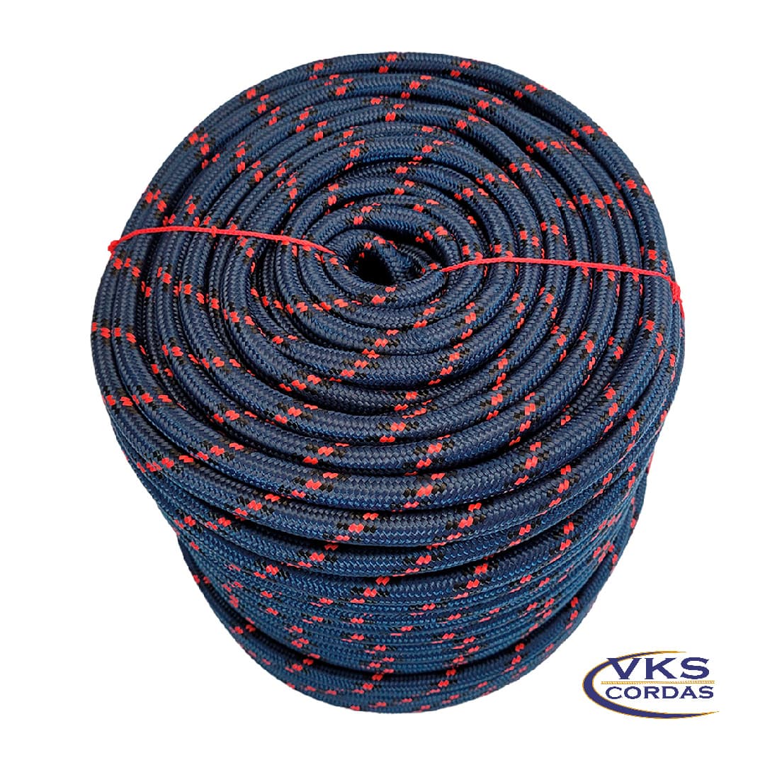 Corda Soft 12mm Azul Marinho Rajada Tradicional - 60m