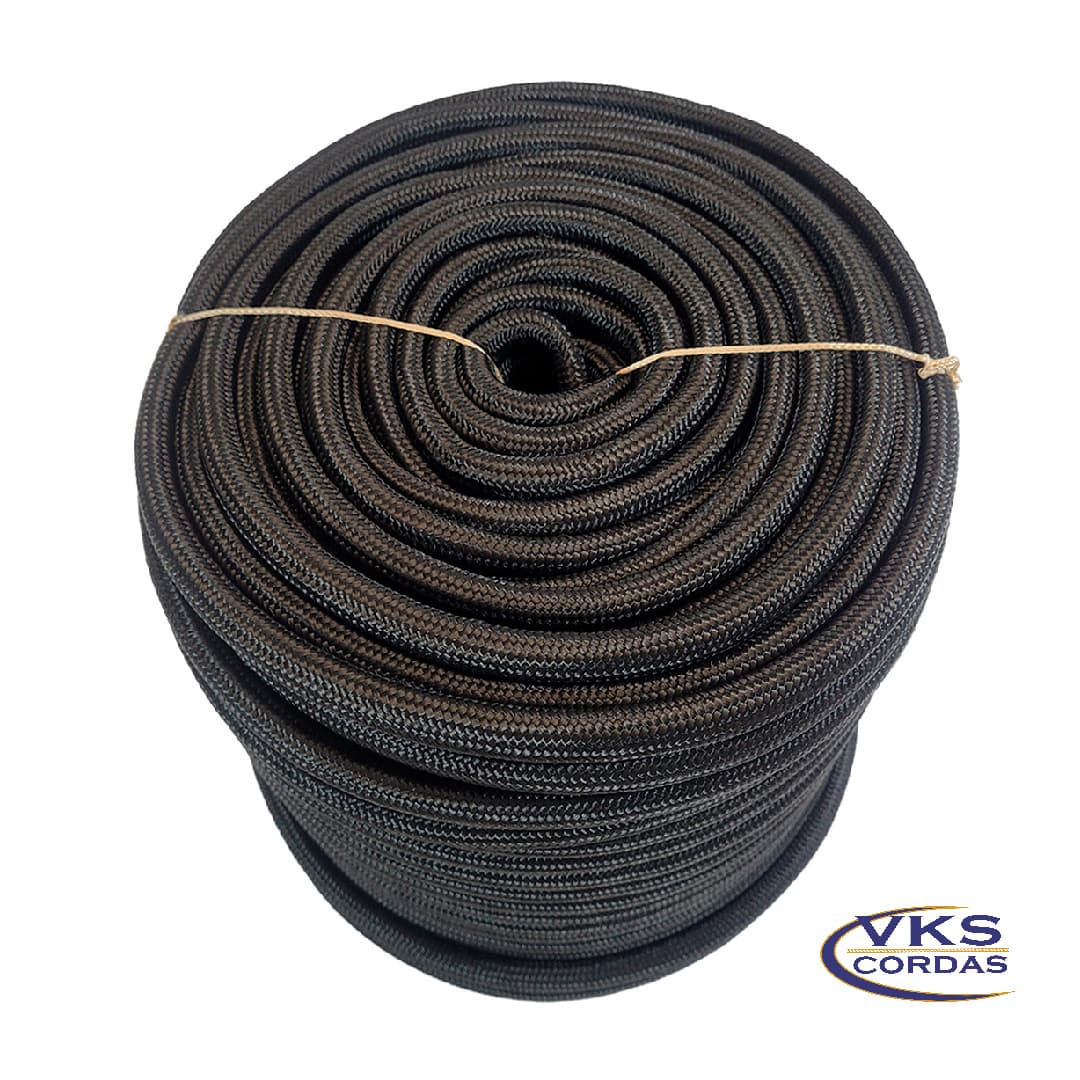 Corda Soft Trançada Polipropileno 8mm Preto - 100m