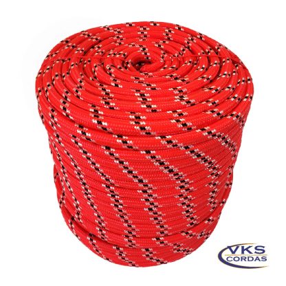 Corda Soft Polipropileno 12mm Vermelho Rajada Tradicional - 60m