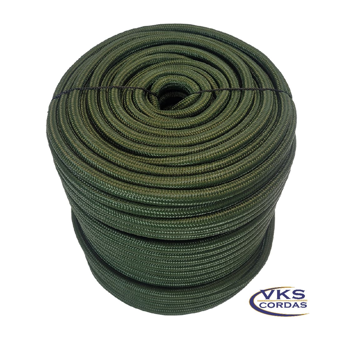 Corda Soft Trançada Polipropileno 8mm Verde Militar - 100m
