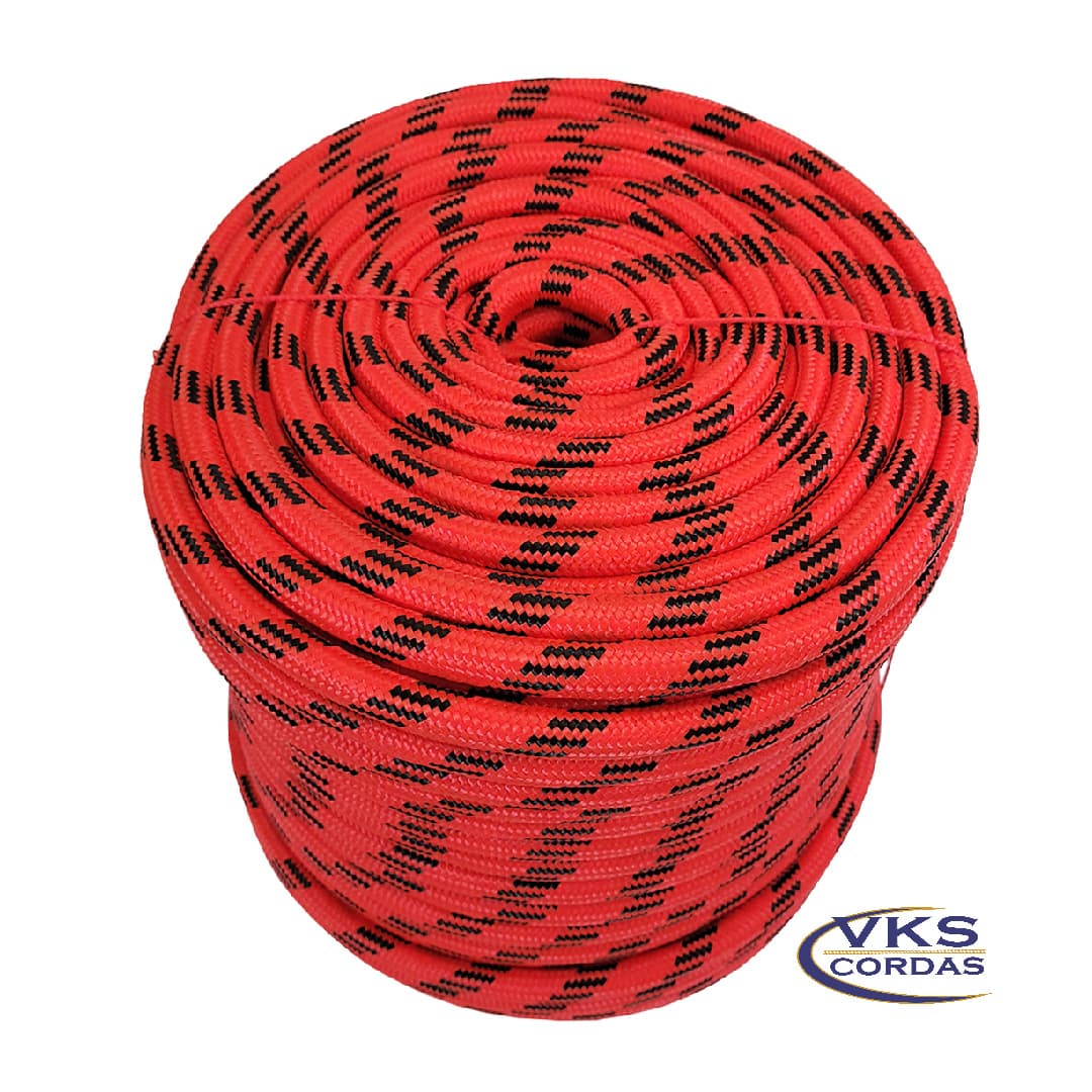 Corda Polipropileno Soft 16mm Vermelho Rajada Individual - 50m
