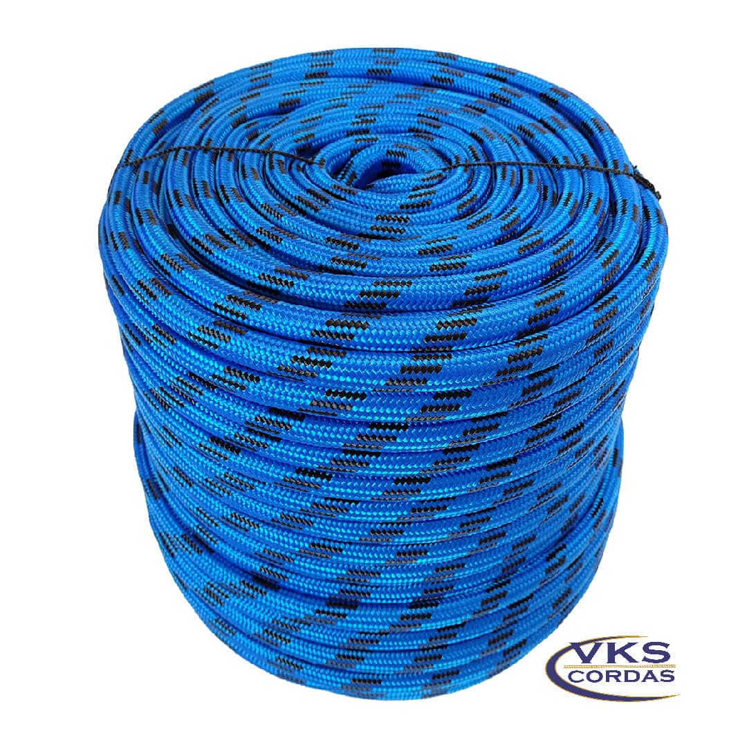 Corda Trançada Soft 6mm Azul Rajada Individual - 100m