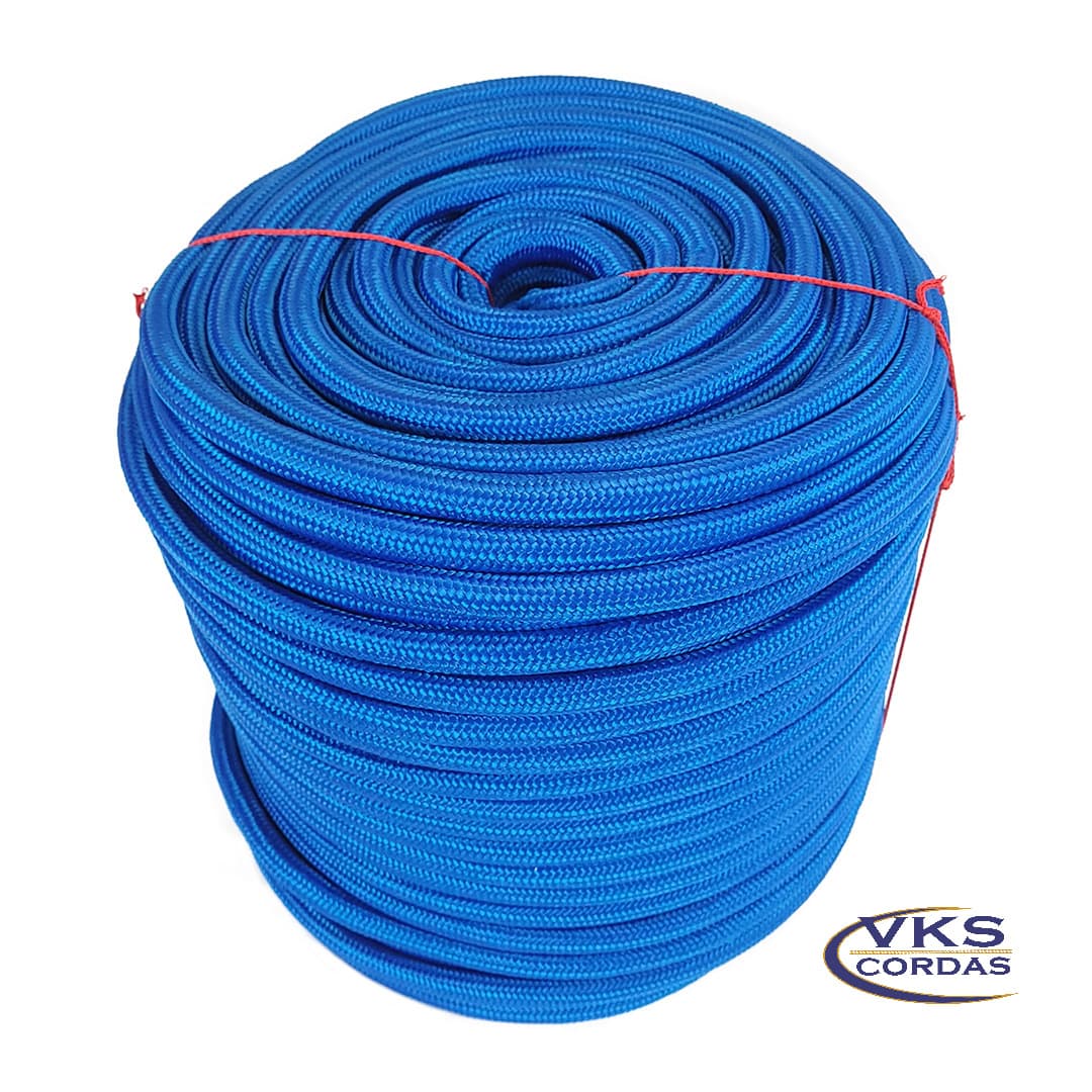 Corda Soft Trançada Polipropileno 8mm Azul - 100m