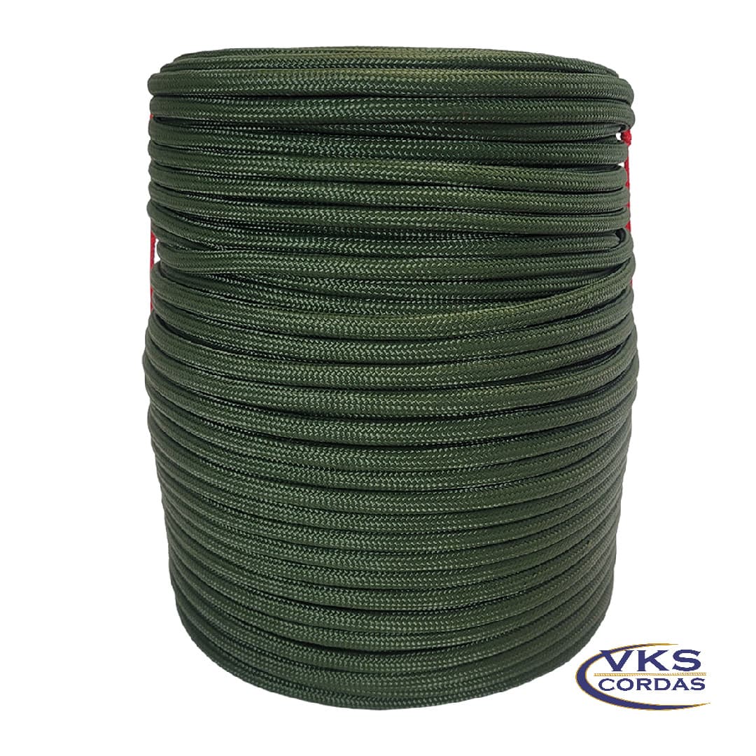 Corda Trançada Soft Redonda 8mm Verde Militar - 215m