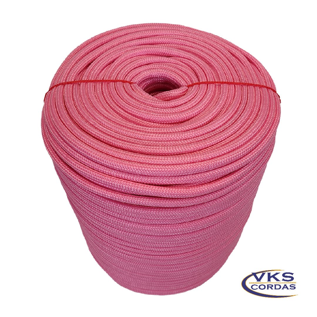 Corda Soft Trançada Polipropileno 8mm Rosa - 100m