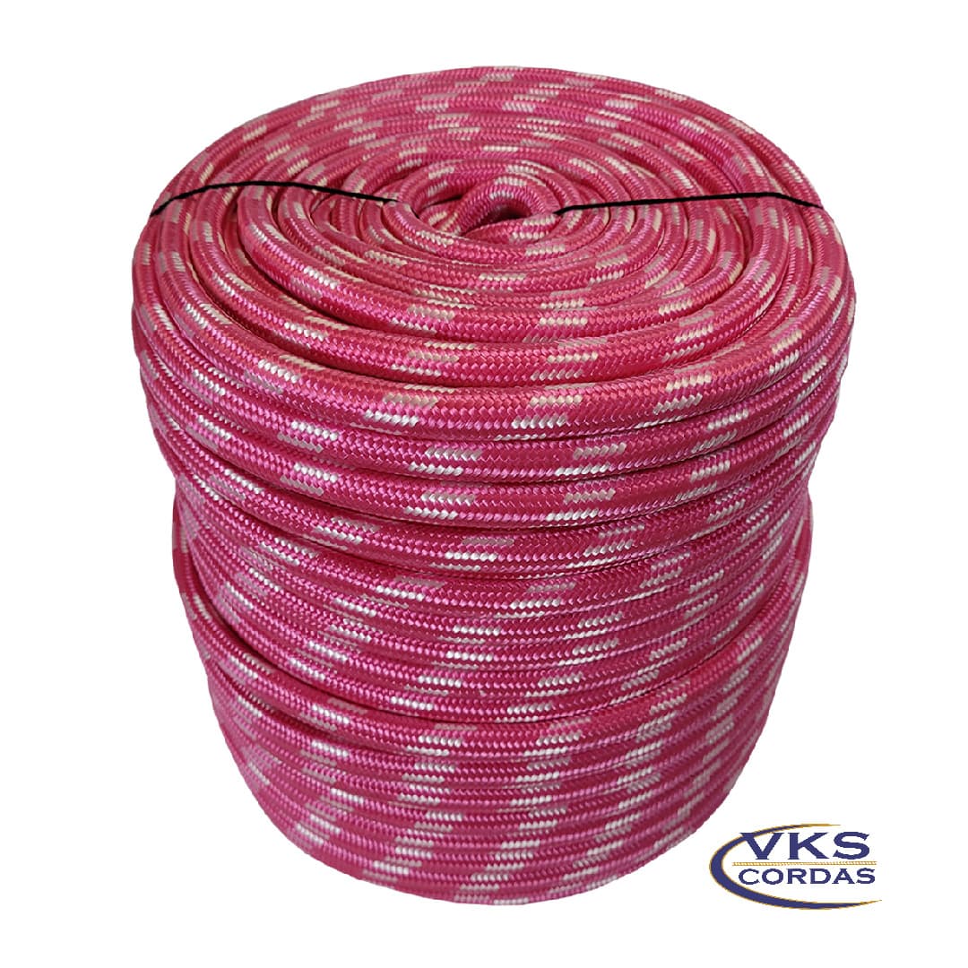 Corda Soft Polipropileno 12mm Pink Rajada Individual - 60m