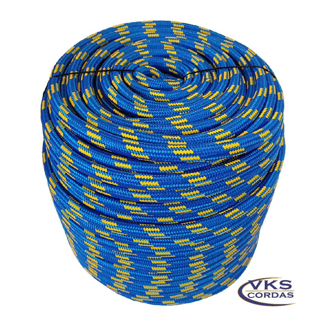 Corda Soft Polipropileno 12mm Azul Rajada Individual - 60m
