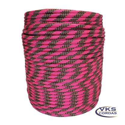 Corda Trançada Soft Redonda 8mm Pink Rajada Especial - 215m
