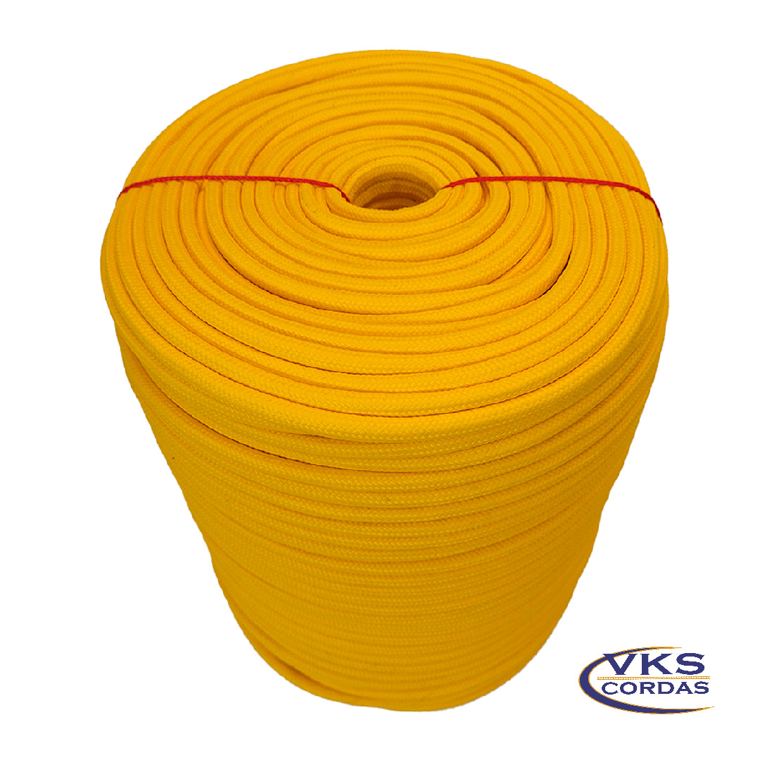 Corda Soft Trançada Polipropileno 8mm Amarelo - 100m