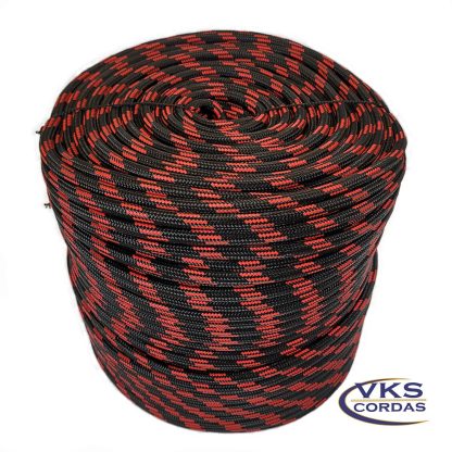 Corda de Polipropileno Soft 16mm Preto Rajada Individual - 50m