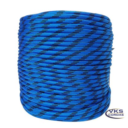 Corda Trançada Soft 8mm Azul Rajada Individual - 215m