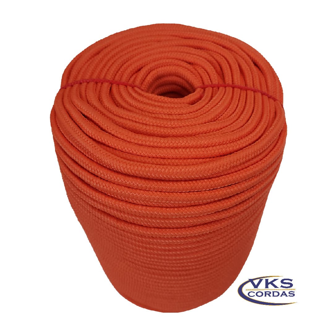 Corda Náutica Trançada Polipropileno 8mm Laranja - 100m