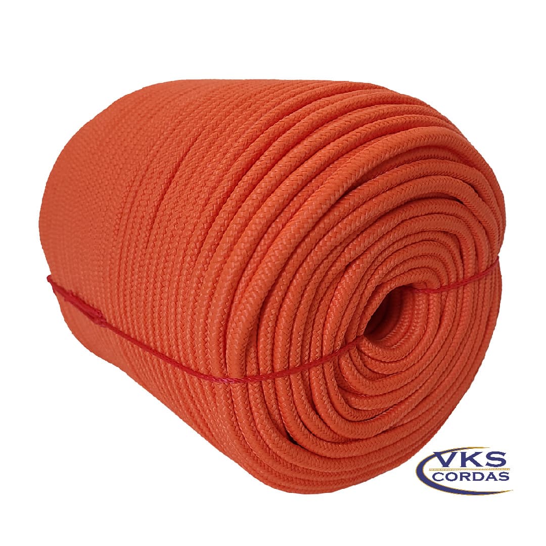 Corda Náutica Trançada Polipropileno 8mm Laranja - 100m - Image 3