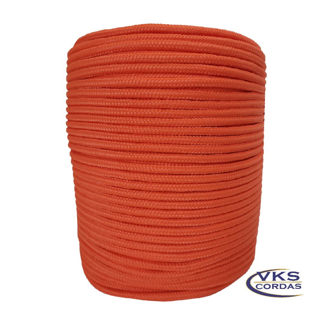 Corda Náutica Trançada Polipropileno 8mm Laranja - 100m - Image 2