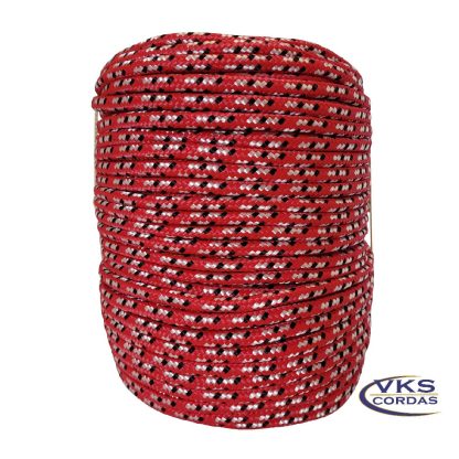 Corda Náutica Trançada 10mm Vermelho Rajada Especial - 75m - Image 2