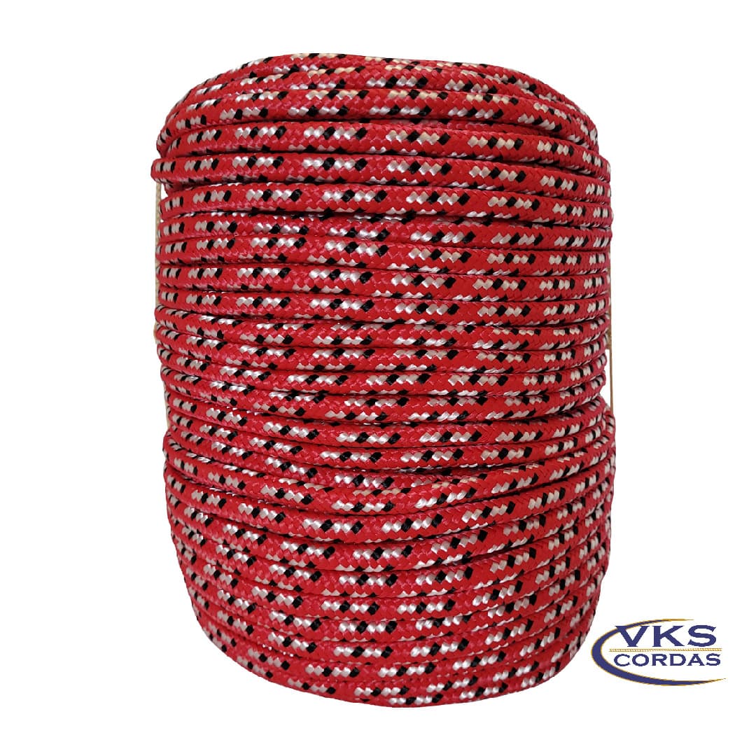 Corda Náutica Trançada 8mm Vermelho Rajada Especial - 100m - Image 2