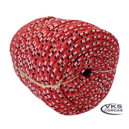 Corda Náutica Trançada 10mm Vermelho Rajada Especial - 75m - Image 3
