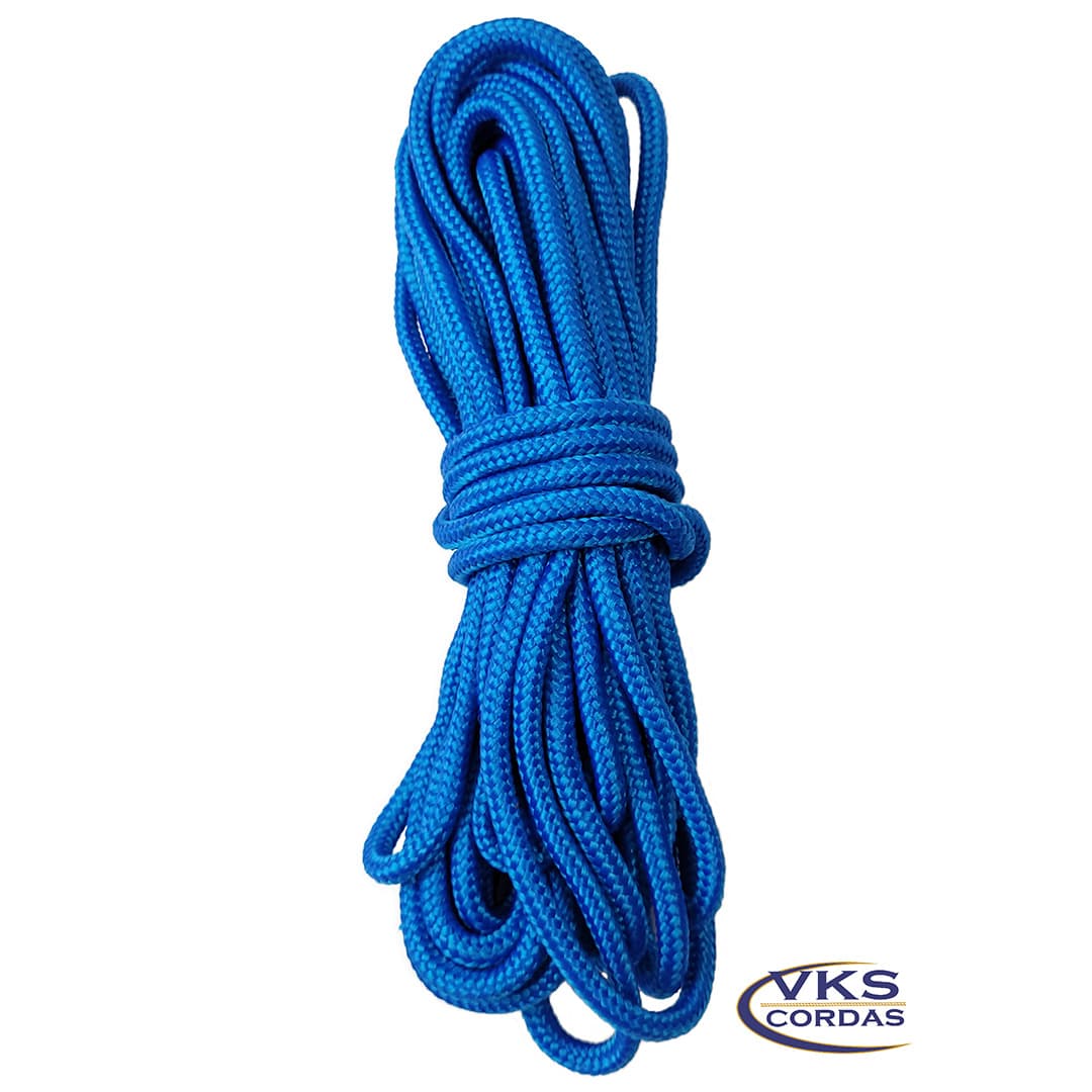 Corda Náutica Polipropileno Trançada 5mm Azul - 10m