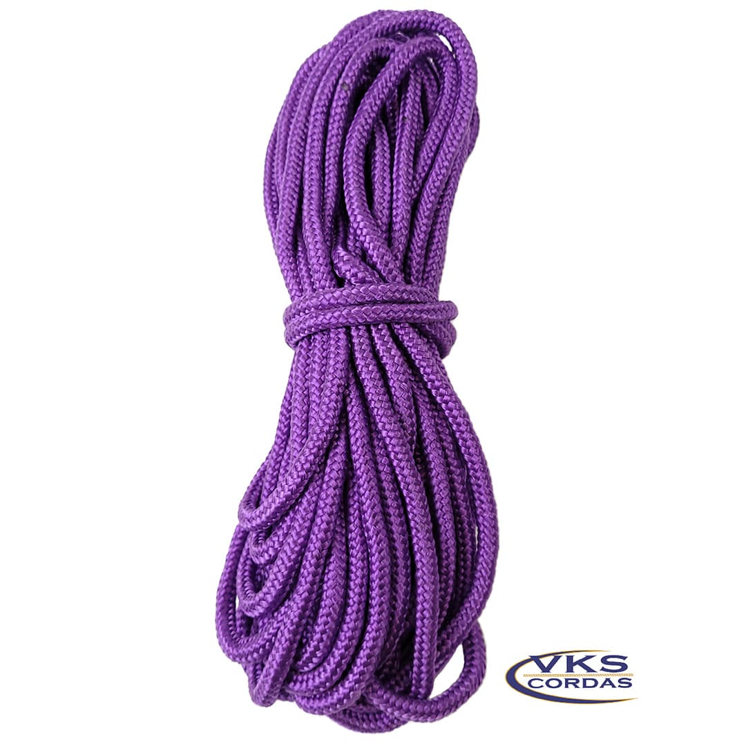 Corda Trançada Náutica Polipropileno 5mm Roxo - 90m
