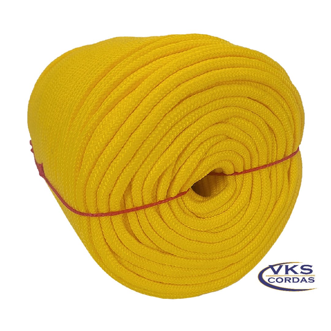 Corda Náutica Trançada Polipropileno 8mm Amarelo - 100m - Image 3