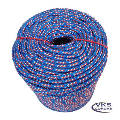 Corda Náutica Polipropileno 6mm Azul Rajada Especial - 150m