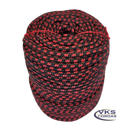 Corda Náutica Polipropileno Trançada 6mm Preto Pata - 150m