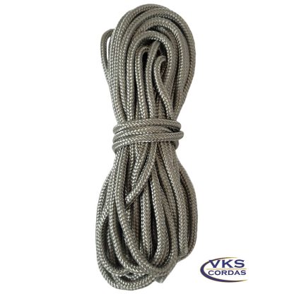 Corda Náutica Polipropileno Trançada 8mm Prata - 10m