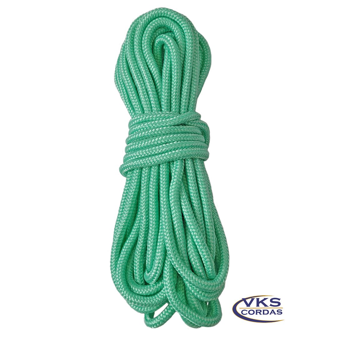 Corda Náutica Trançada de Polipropileno 6mm Verde Bebê - 50m