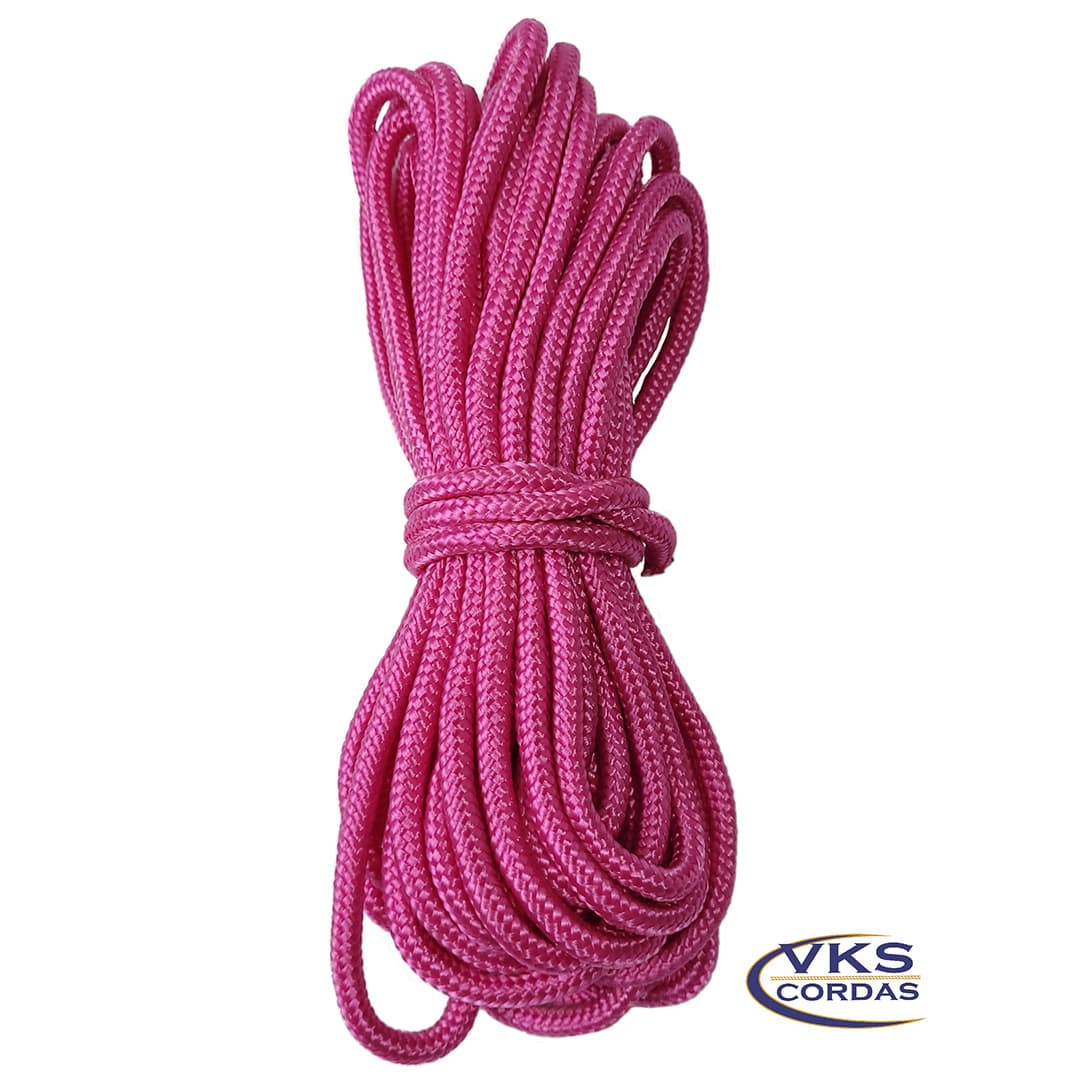 Corda Náutica Trançada de Polipropileno 4mm Pink - 50m