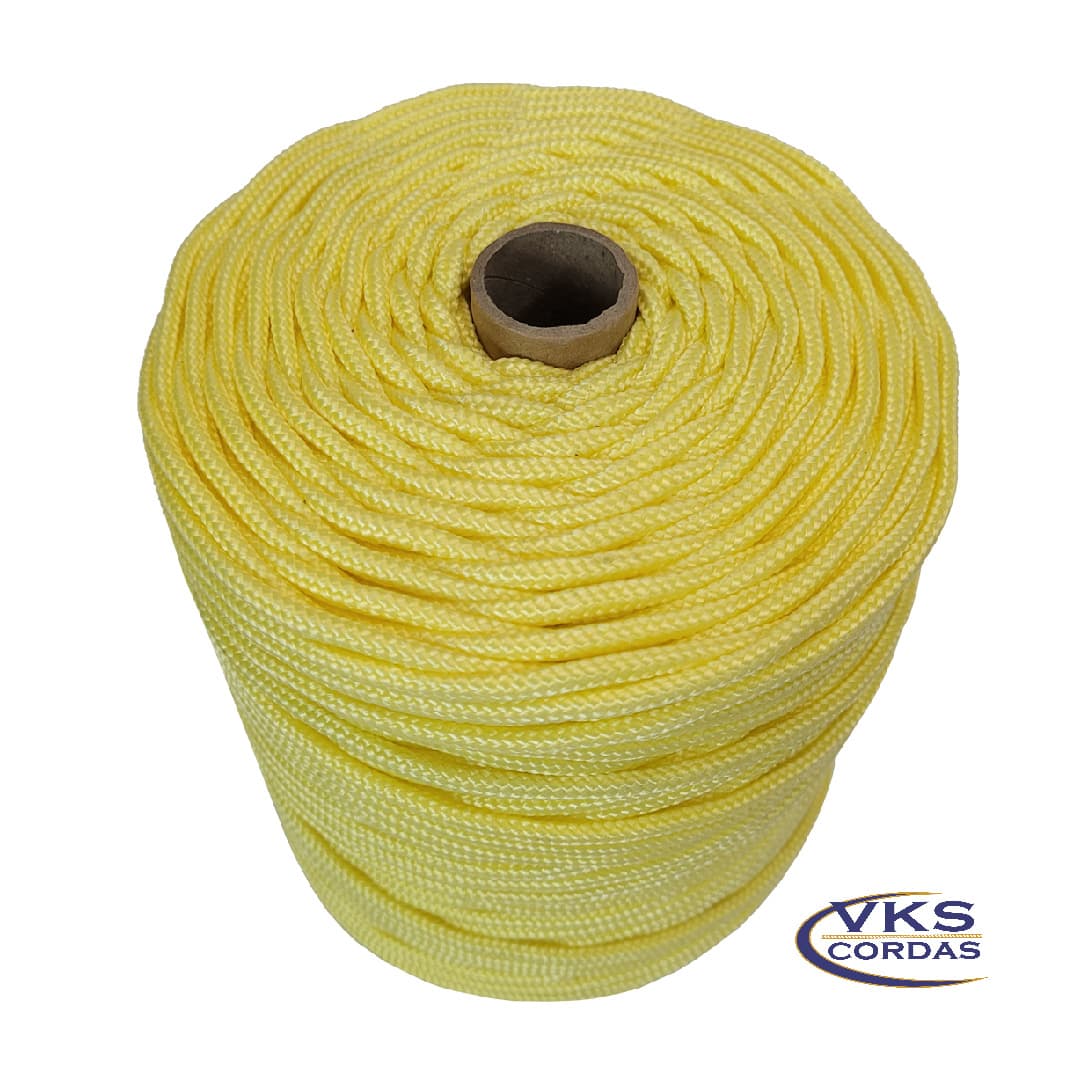 Corda Náutica Polipropileno 3mm Amarelo Bebê - 290m
