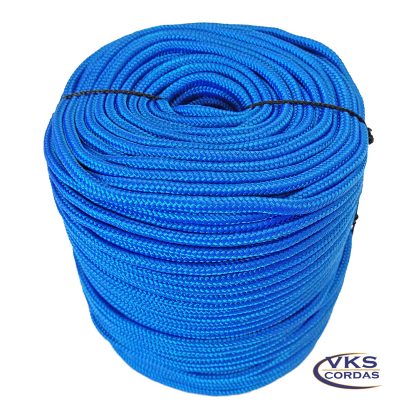 Corda Náutica Trançada Polipropileno 8mm Azul - 100m