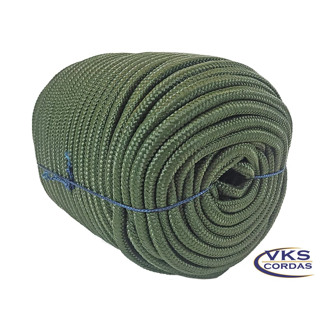 Corda Náutica Trançada Polipropileno 8mm Verde Militar - 100m - Image 2