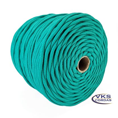 Corda Trançada Náutica Polipropileno 5mm Verde Água - 90m