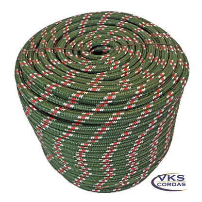 Corda Soft 14mm Verde Militar Rajada Tradicional - 55m
