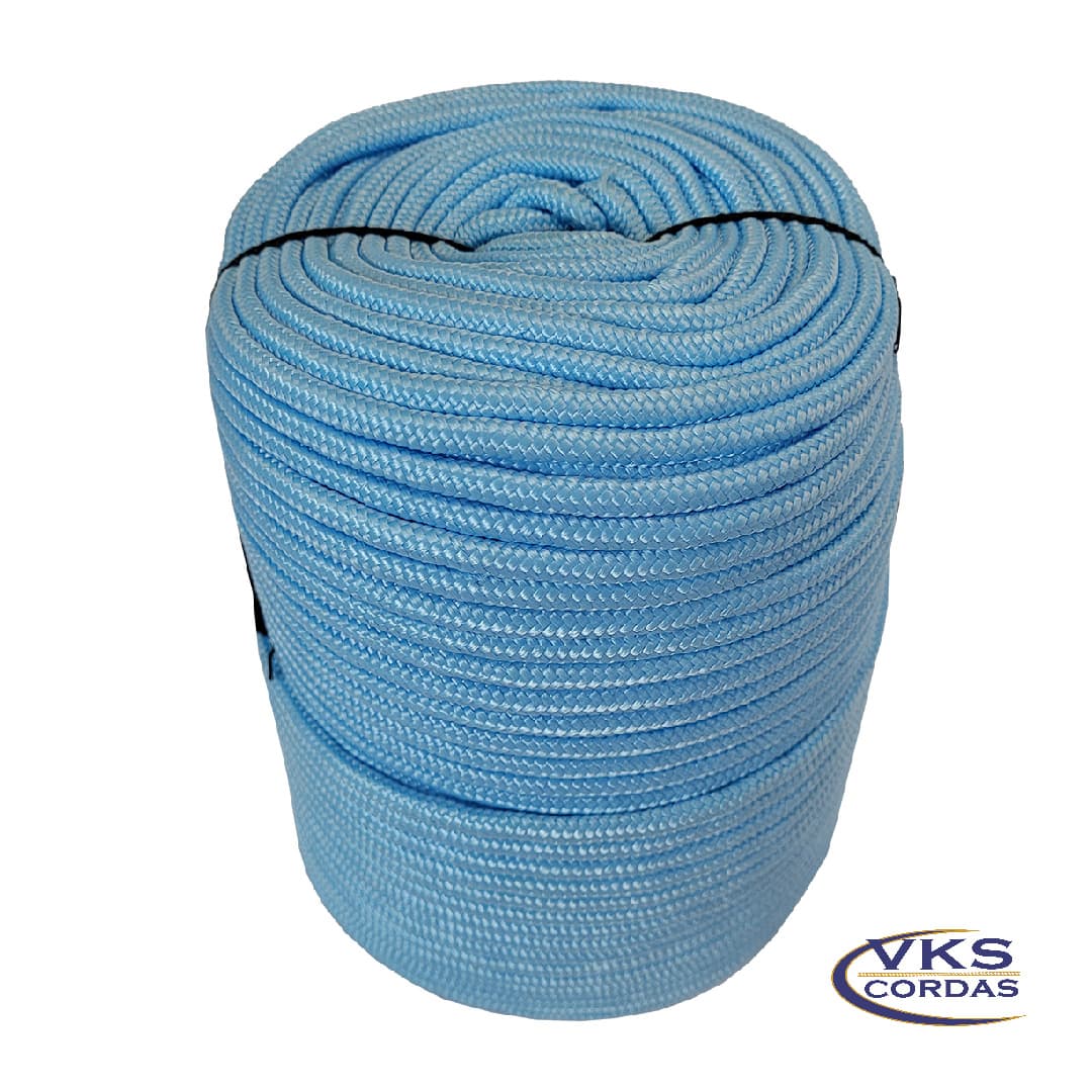 Corda Polipropileno Náutica Trançada 10mm Azul Bebê - 100m