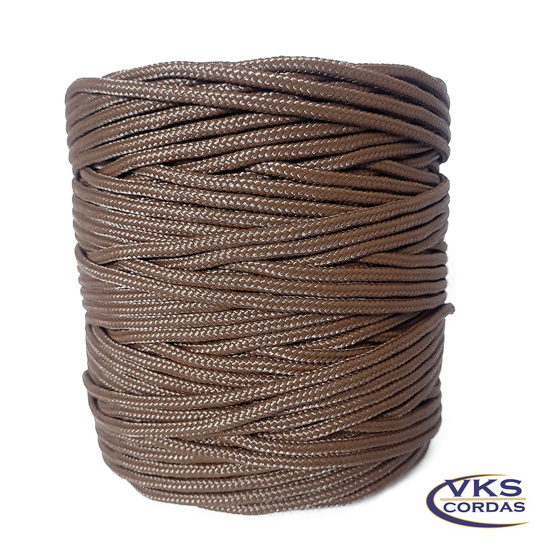 Corda Náutica Redonda Trançada 4mm Marrom - 150m - Imagem 3