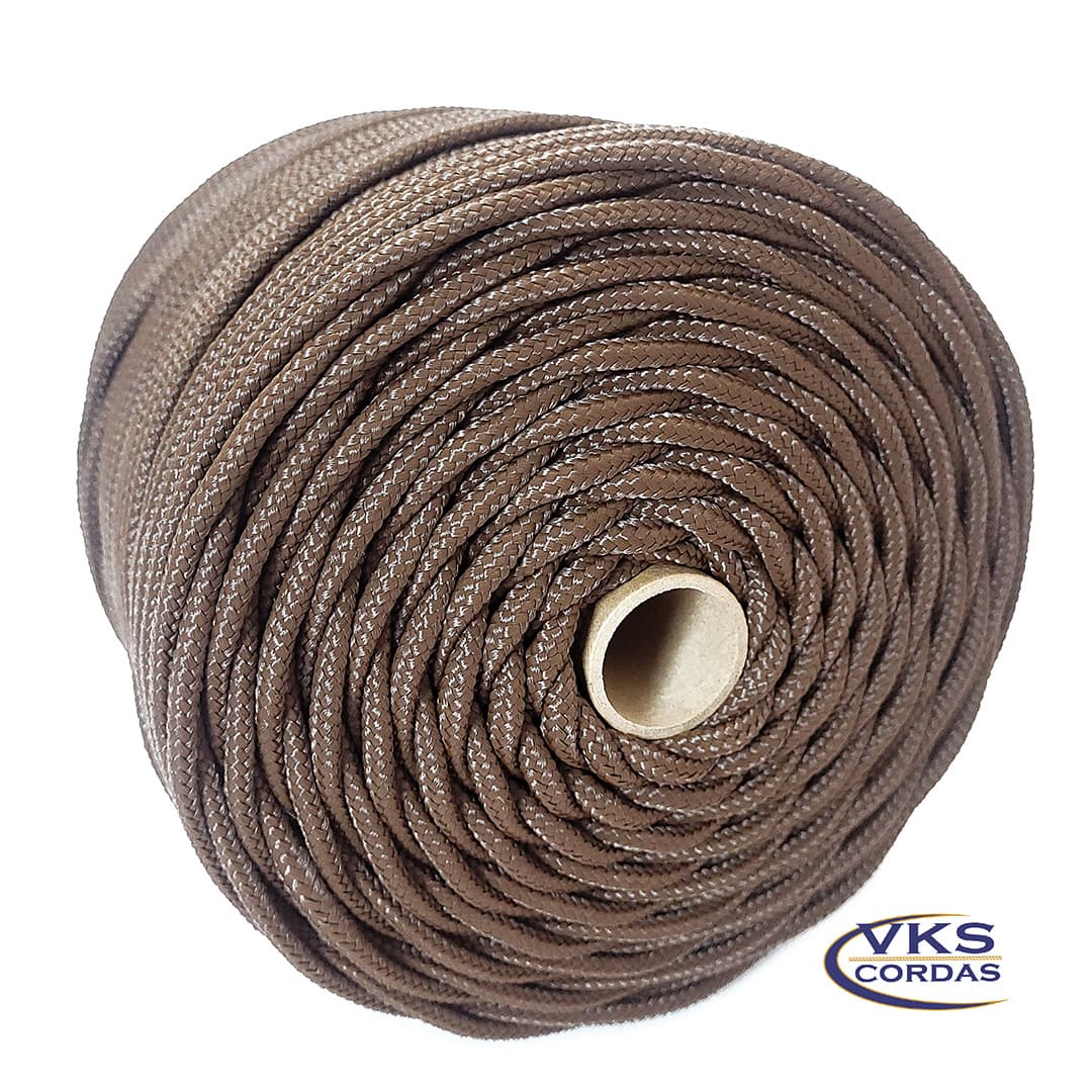 Corda Náutica Redonda Trançada 4mm Marrom - 150m - Imagem 2