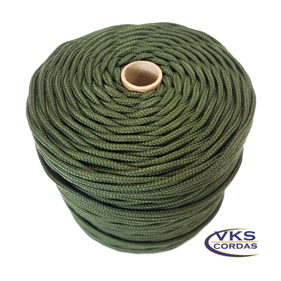 Corda Náutica Polipropileno 5mm Verde Militar - 120m