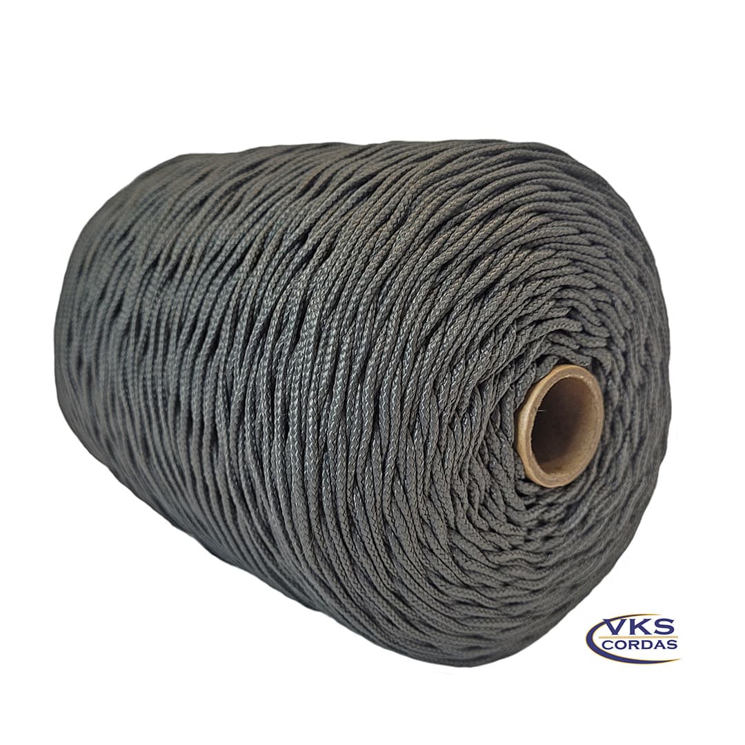 Corda Náutica Redonda Trançada 4mm Cinza - 150m - Imagem 2