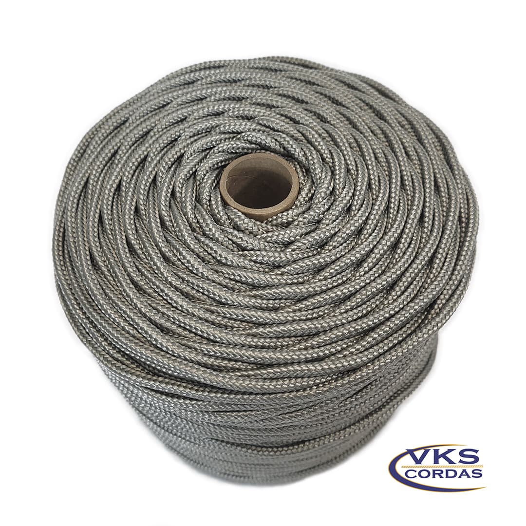 Corda Náutica Redonda Trançada 4mm Prata - 150m