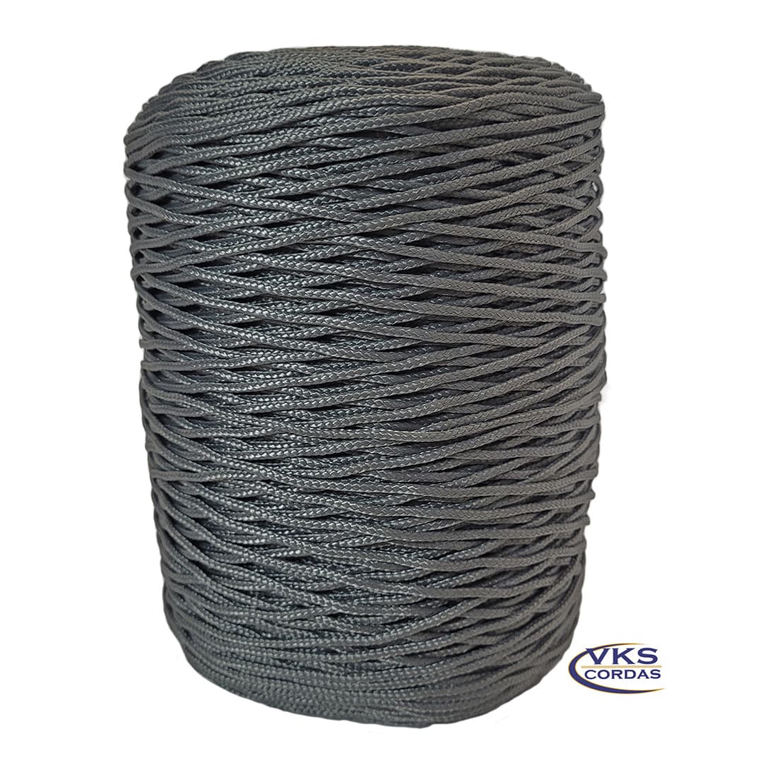 Corda Náutica Redonda Trançada 4mm Cinza - 150m - Imagem 3
