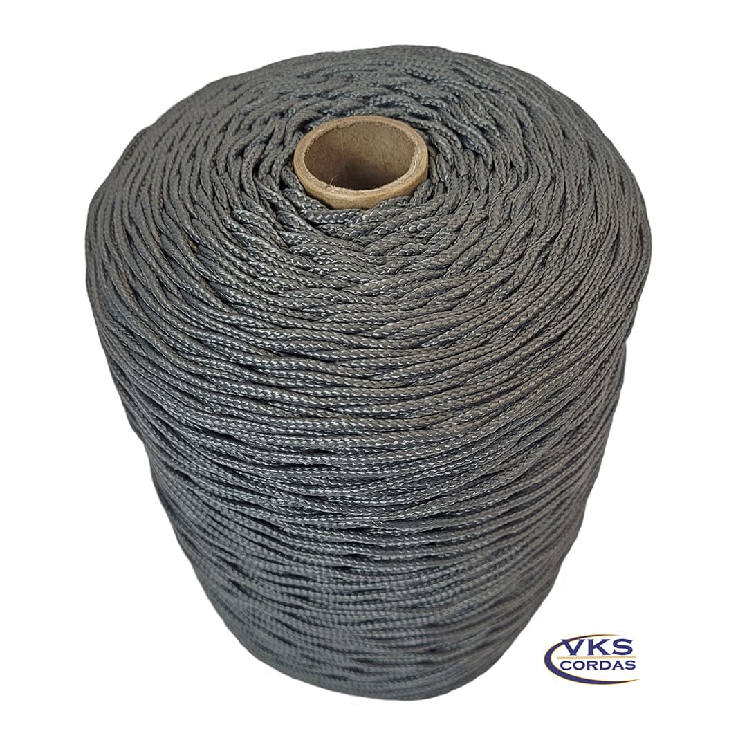 Corda Náutica Redonda Trançada 4mm Cinza - 150m